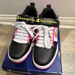 Champion Kids' Black, Pink, and White Sneakers